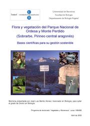 Flora y vegetación del Parque Nacional de Ordesa y Monte Perdido (Sobrarbe, Pirineo aragonés). Bases científicas para su gestión sostenible by Benito Alonso, José Luis