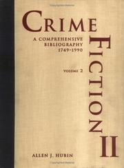 Cover of: Crime fiction II: a comprehensive bibliography, 1749-1990
