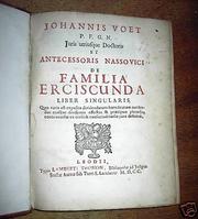 Cover of: Johannis Voet, P.F.G.N. ... De familia erciscunda liber singularis