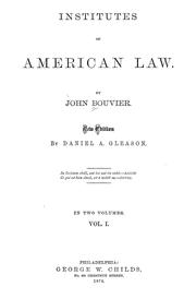 Cover of: Institutes of American law