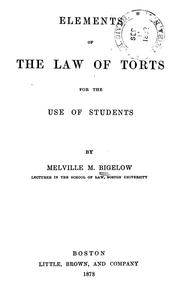 Elements of the law of torts