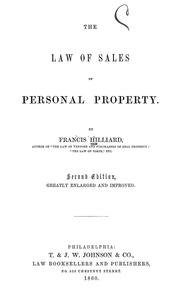Cover of: The law of sales of personal property