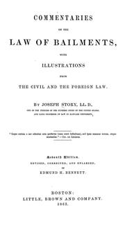 Cover of: Commentaries on the law of bailments by Story, Joseph