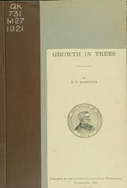 Cover of: Growth in trees