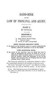 Cover of: Handbook of the law of principal and agent by Francis B. Tiffany