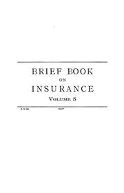 Cover of: Briefs on the law of insurance by Roger W. Cooley, Roger W. Cooley