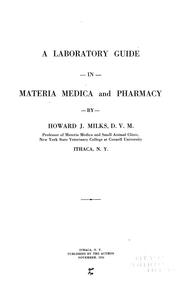 Cover of: A laboratory guide in materia medica and pharmacy