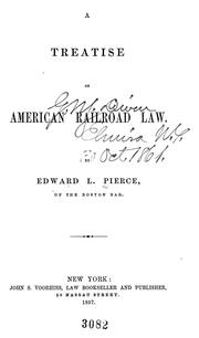 Cover of: A treatise on American railroad law