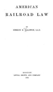 Cover of: American railroad law