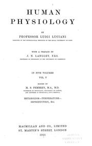 Cover of: Human physiology