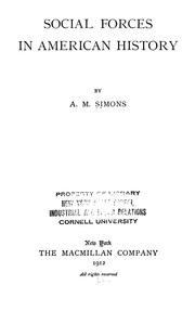 Cover of: Social forces in American history. by A. M. Simons