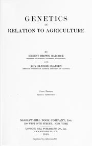 Cover of: Genetics in relation to agriculture