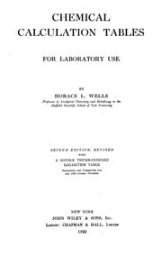 Cover of: Chemical calculation tables for laboratory use