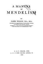 Cover of: A manual of Mendelism
