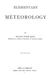 Cover of: Elementary meteorology. by Davis, William Morris