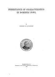 Cover of: Inheritance of characteristics in domestic fowl. by Charles Benedict Davenport