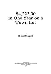 Cover of: $4,223.00 in one year on a town lot