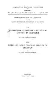 Exuviation autotomy and regeneration in Ceratium by Charles A. Kofoid