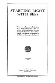 Cover of: Starting right with bees