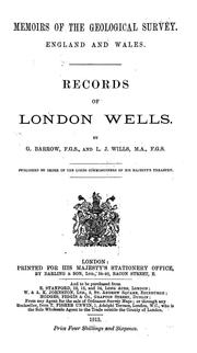Cover of: Records of London wells