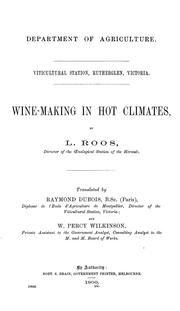 Cover of: Wine-making in hot climates by L. Roos