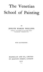 Cover of: The Venetian School of Painting | Phillipps, Evelyn March