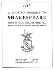 Cover of: A Book of homage to Shakespeare by edited by Israel Gollancz.