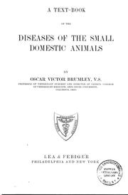 Cover of: A text-book of the diseases of the small domestic animals