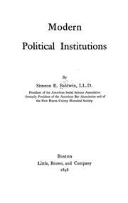 Cover of: Modern political institutions
