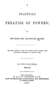 Cover of: A practical treatise of powers by Edward Burtenshaw Sugden