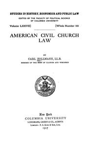 Cover of: American civil church law