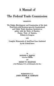 Cover of: A manual of the Federal trade commission