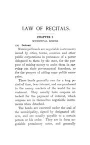 Cover of: law of recitals in municipal bonds | Harrison A. Bronson