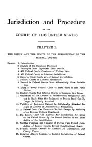 Cover of: Jurisdiction and procedure of the federal courts