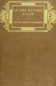 Cover of: On the witness stand by Hugo Münsterberg