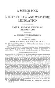 Cover of: A source-book of military law and war-time legislation by United States. War Dept. Committee on Education and Special Training., United States. War Dept. Committee on Education and Special Training.