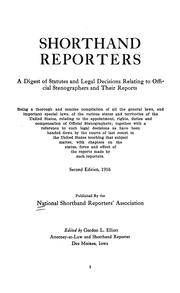 Cover of: Shorthand reporters by edited by Gordon L. Elliott.
