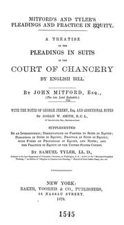 Cover of: A treatise on the pleadings in suits in the Court of Chancery by English bill