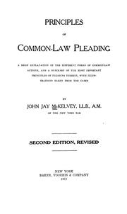 Cover of: Principles of common-law pleading by John Jay McKelvey