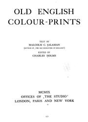 Cover of: Old English colour prints ... by Malcolm C. Salaman