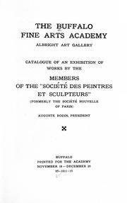 Cover of: Catalogue of an exhibition of works by the members of the "Société des peintres et sculpteurs" by Buffalo Fine Arts Academy.