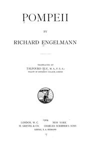 Cover of: Pompeii by Richard Engelmann