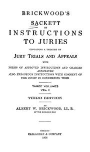 Cover of: Brickwood's Sackett on Instructions to juries by Frederick Sackett