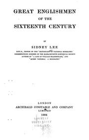 Cover of: Great Englishmen of the sixteenth century by Sir Sidney Lee