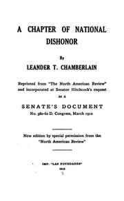 Cover of: A chapter of national dishonor by L. T. Chamberlain