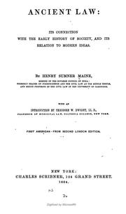 Cover of: Ancient law by Henry Sumner Maine