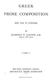 Cover of: Greek prose composition: for use in schools