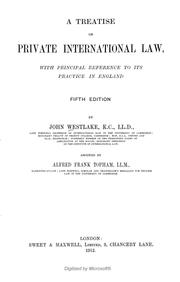 Cover of: A treatise on private international law by John Westlake