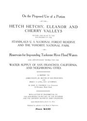 Cover of: On the proposed use of a portion of the Hetch Hetchy, Eleanor and Cherry Valleys by Freeman, John Ripley