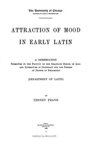 Cover of: Attraction of mood in early Latin. by Tenney Frank
